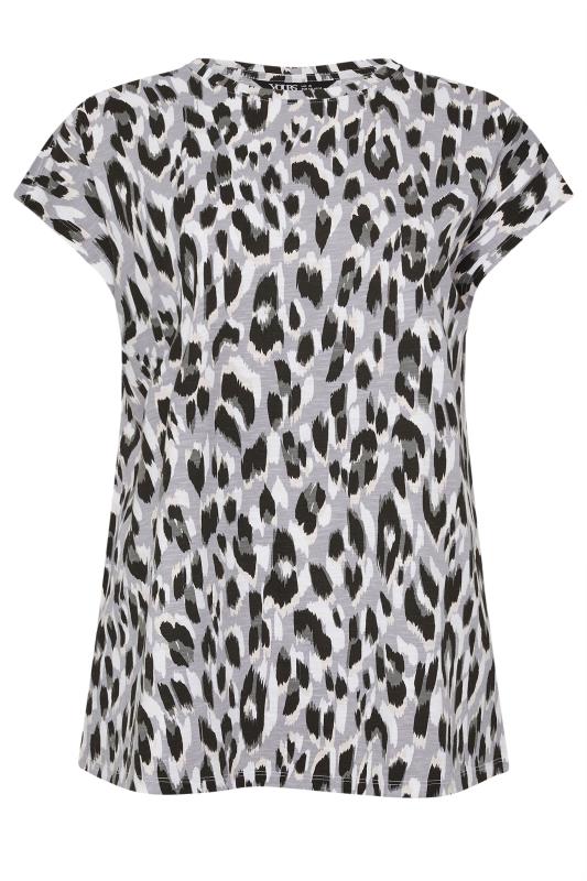 YOURS Plus Size Grey Leopard Print Top | Yours Clothing  5