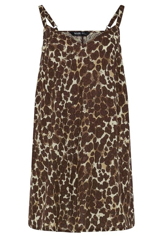 YOURS Plus Size Chocolate Brown Leopard Print Vest Top \ Yours Clothing 5