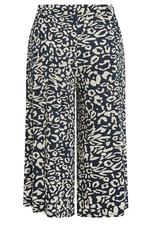 YOURS Plus Size Blue & Natural Abstract Print Midaxi Culottes | Yours Clothing 7