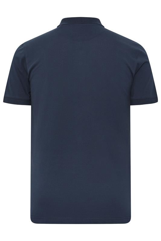 BadRhino Big & Tall Navy Blue & Red Contrast Polo Shirt | BadRhino 6