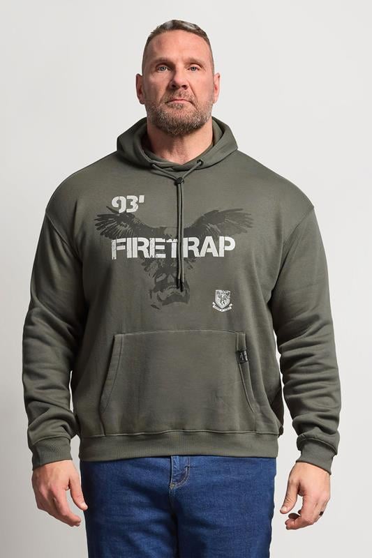 FIRETRAP Big & Tall Khaki Green Hawk Hoodie
