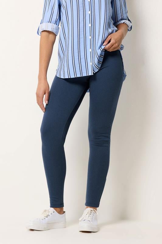  M&Co Navy Blue Ponte High Waisted Leggings