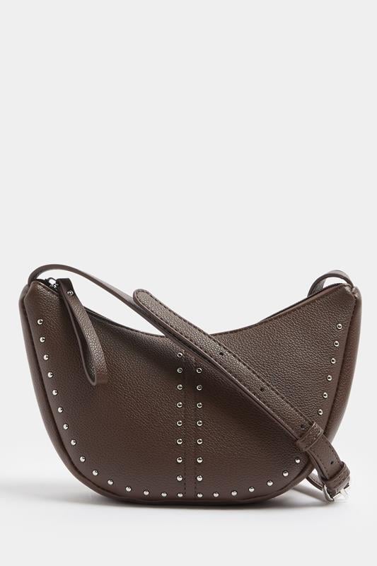  Yours Brown Stud Detail Cross Body Bag