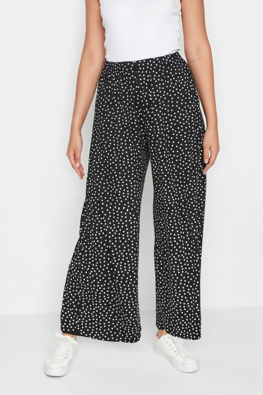 LTS Tall Black & White Spot Print Extra Wide Leg Culottes | Long Tall Sally  1