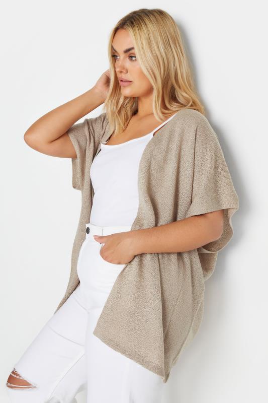 Plus Size  YOURS Curve Natural Brown Short Sleeve Cardigan
