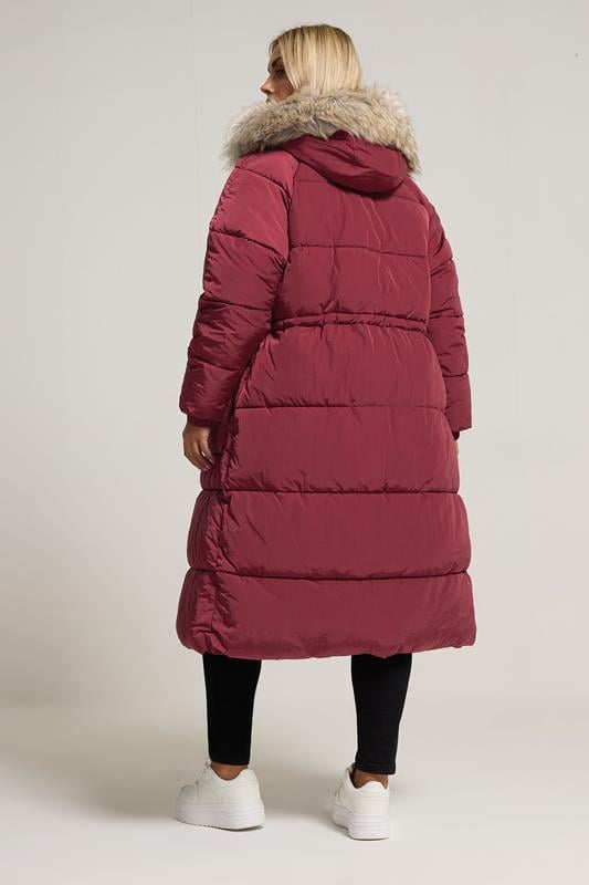 YOURS Plus Size Red Padded Parka Coat | Yours Clothing 2