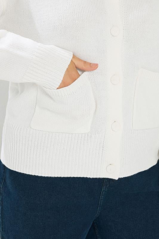 YOURS Plus Size White Button Through Knitted Cardigan | Yours Clothing 4