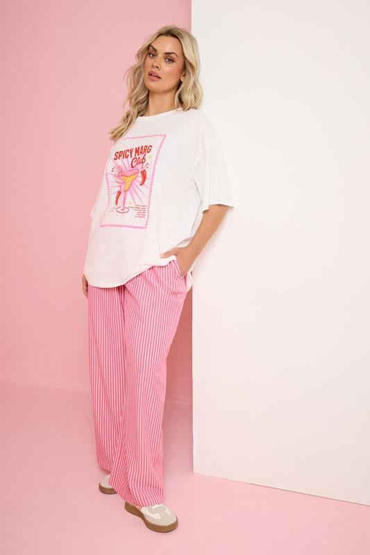  YOURS Curve Pink Stripe Trousers
