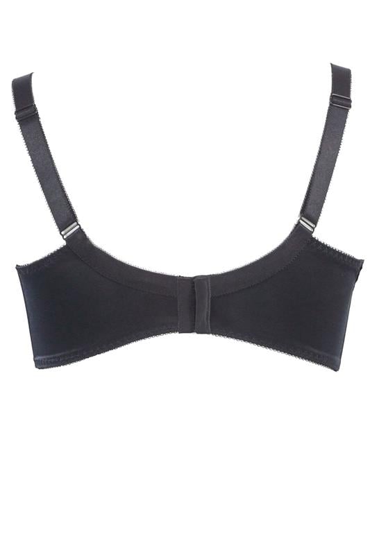YOURS Plus Size Black Cotton Lace Trim Non-Padded Non-Wired Bralette | Yours Clothing 2