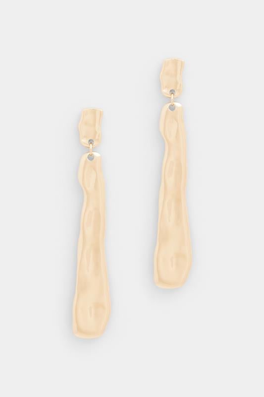  Yours Gold Tone Long Molten Drop Earrings