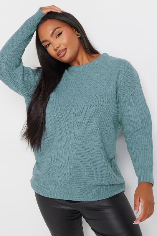 YOURS Plus Size Blue Essential Jumper | Yours Clothing 1