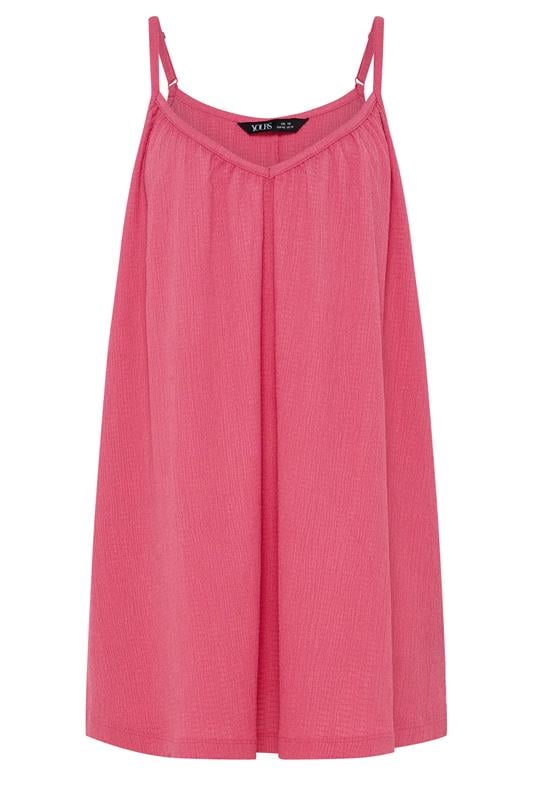 YOURS Plus Size Pink Crinkle Cami Vest Top | Yours Clothing 5