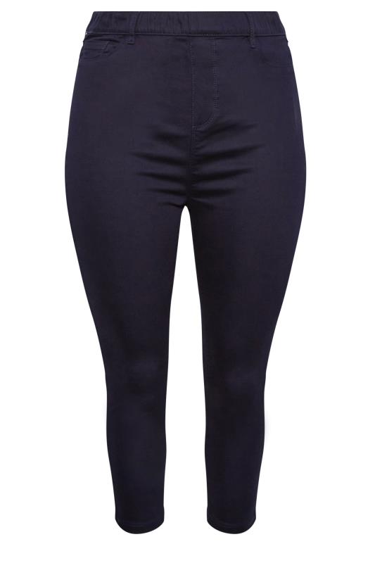 YOURS Plus Size Navy Blue Cropped Stretch GRACE Jeggings | Yours Clothing 6