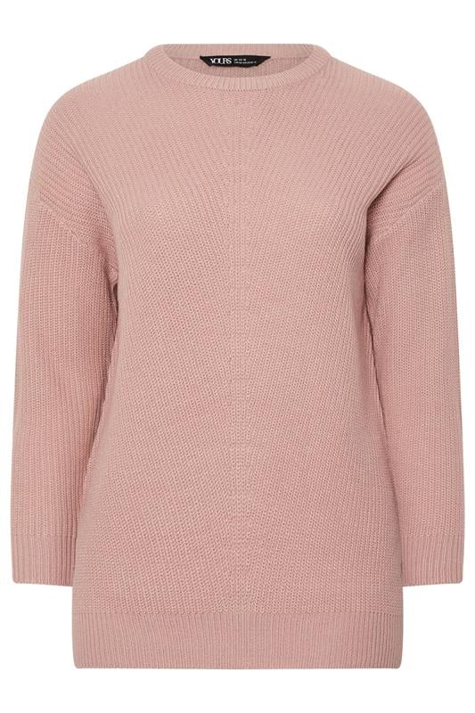YOURS Plus Size Light Pink Essential Knitted Jumper | Yours Clothing 5