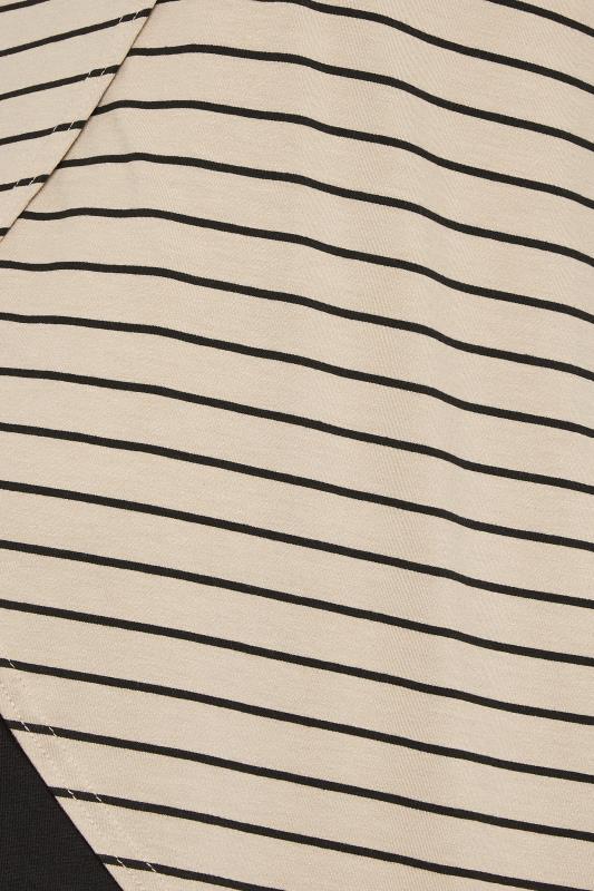 BUMP IT UP MATERNITY Curve Plus Size Beige Brown Stripe Print Nursing Top | Yours Clothing  5