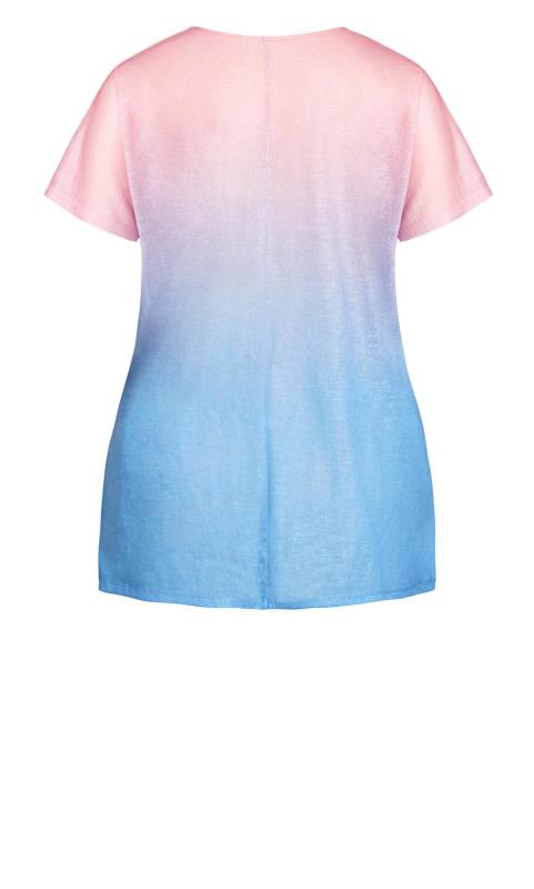 Evans Blue & Pink Ombre Top with Necklace 5
