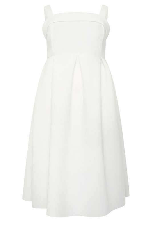 YOURS LONDON Plus Size White Skater Midi Dress | Yours Clothing 5