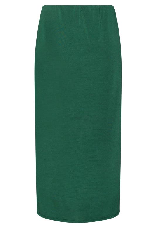 YOURS LONDON Plus Size Emerald Green Slinky Maxi Skirt | Yours Clothing 5
