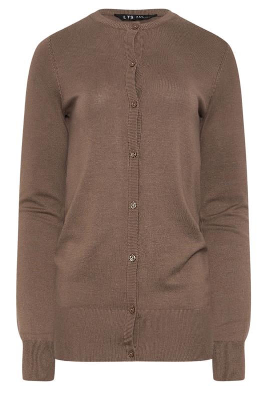 LTS Tall Mocha Brown Button Down Knit Cardigan | Long Tall Sally  5