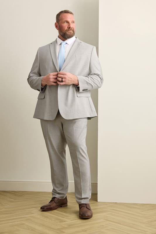 BadRhino Tailoring Big & Tall Grey Plain Suit Jacket