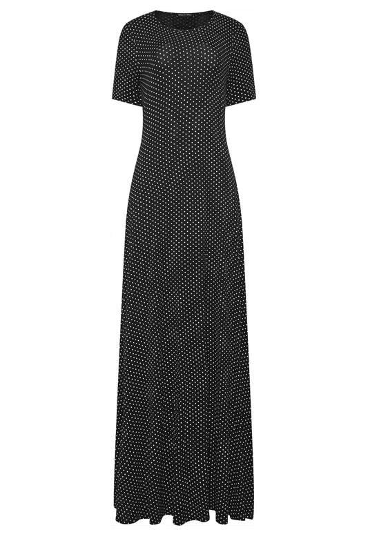 LTS Tall Women's Black Polka Dot Short Sleeve Maxi Dress | Long Tall Sally 6