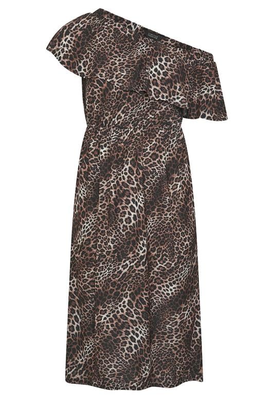 LIMITED COLLECTION Plus Size Brown Leopard Frill Dress | Yours Clothing 5