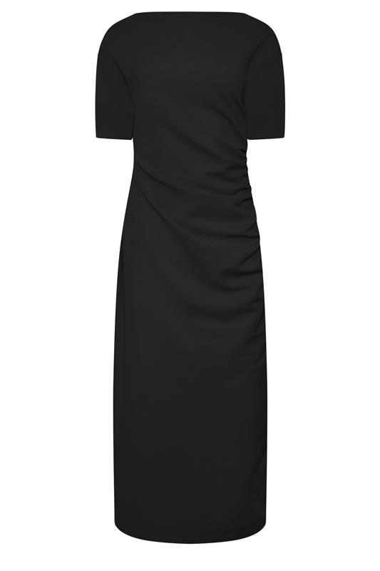 LTS Tall Women's Black Ruched Detail Midi Dress | Long Tall Sally 5