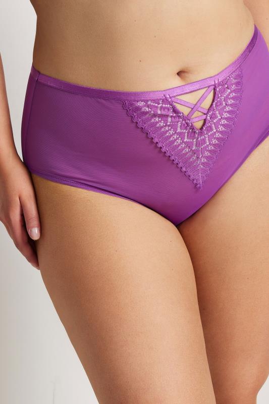 YOURS Plus Size Pink Lace Front Full Briefs | Yours Clothing 4