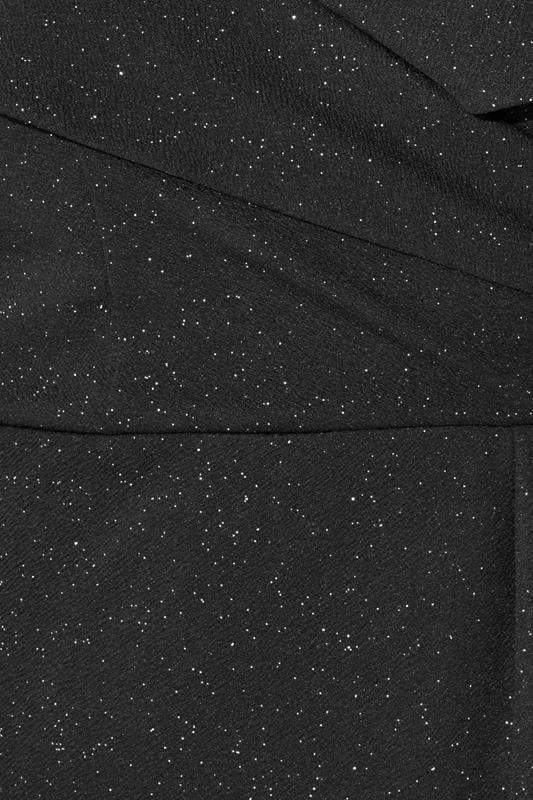YOURS LONDON Plus Size Black Bardot Glitter Skater Dress | Yours Clothing 4