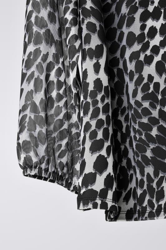 EVANS Plus Size Grey Leopard Print Mesh Top | Evans 8