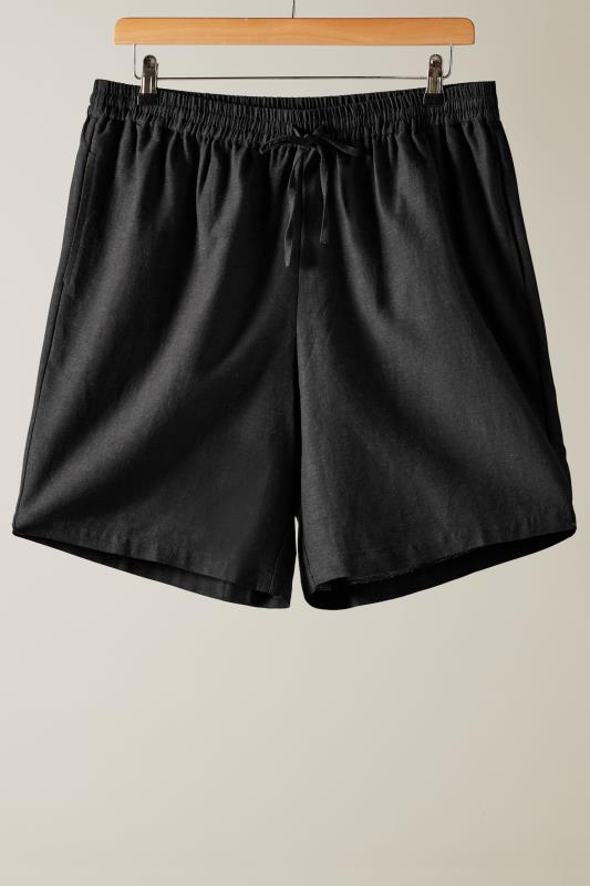 EVANS Plus Size Black Linen Pocket Shorts | Evans 5