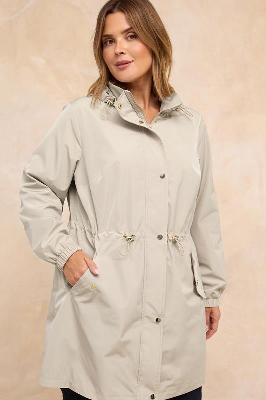 Plus Size  EVANS Curve Natural Brown Lightweight Rain Jacket
