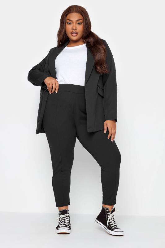 Plus Size Black Tapered Trousers | Yours Clothing 2