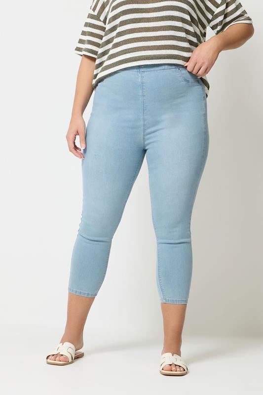  YOURS Curve Light Blue Cropped Stretch JENNY Jeggings