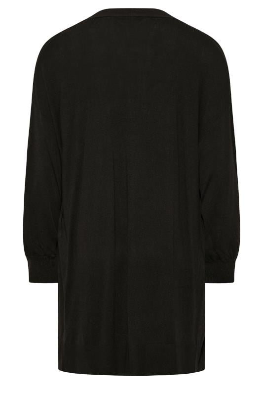 Plus Size Curve Black Balloon Sleeve Fine Knit Cardigan | Yours Clothing 8