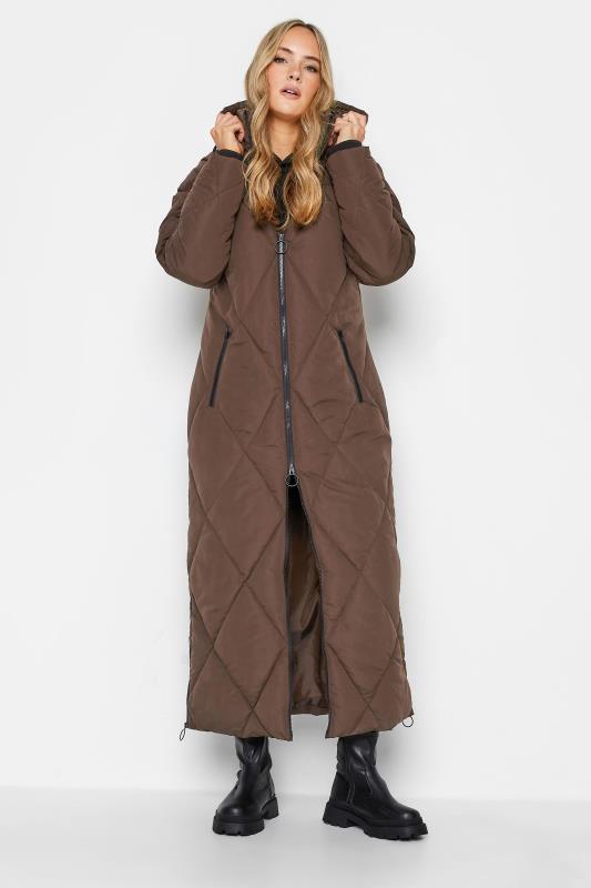 LTS Tall Women's Brown Maxi Puffer Coat | Long Tall Sally 1