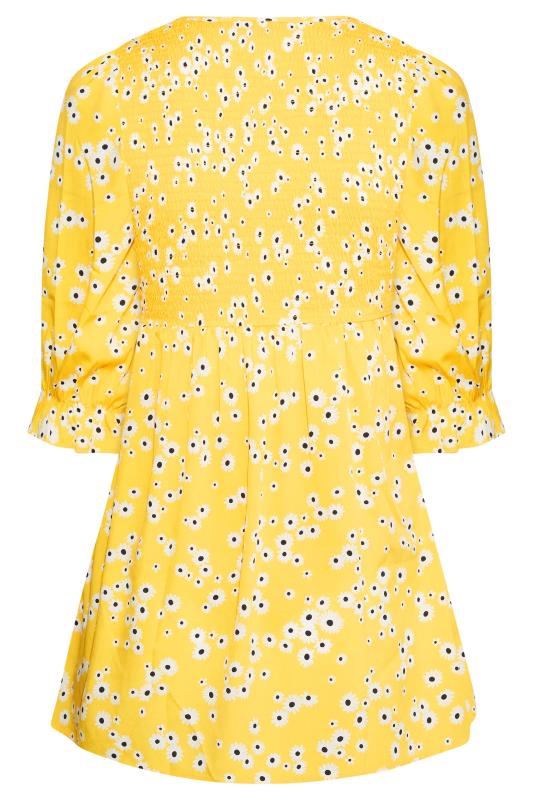 BUMP IT UP MATERNITY Plus Size Yellow Polka Dot Shirred Top | Yours Clothing 7