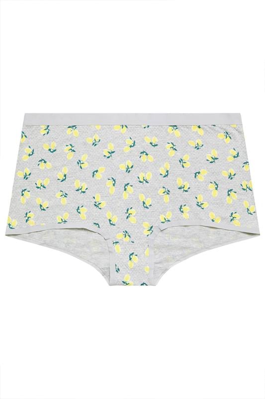 YOURS Plus Size 5 PACK Blue & Grey Lemon Print Shorts | Yours Clothing 9