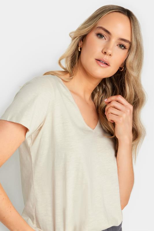 LTS Tall Womens Cream V-Neck T-Shirt | Long Tall Sally 3