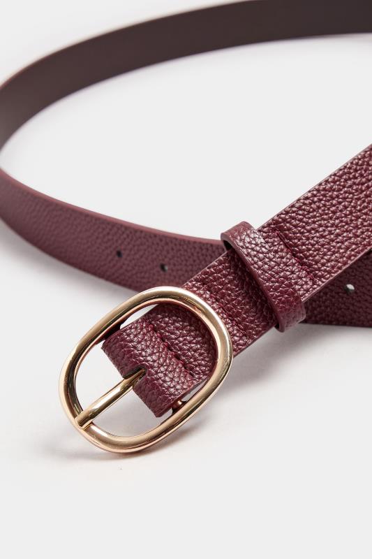 LTS Burgundy Red Oval Buckle Belt | Long Tall Sally 3