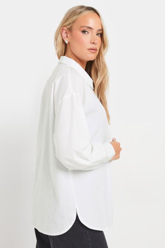 LTS Tall White Plain Cotton Shirt | Long Tall Sally 4