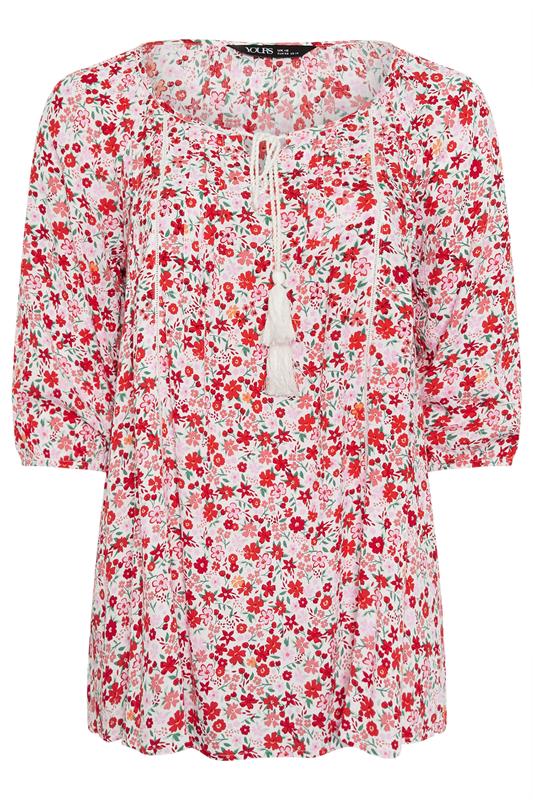 YOURS Curve Red Ditsy Floral Blouse