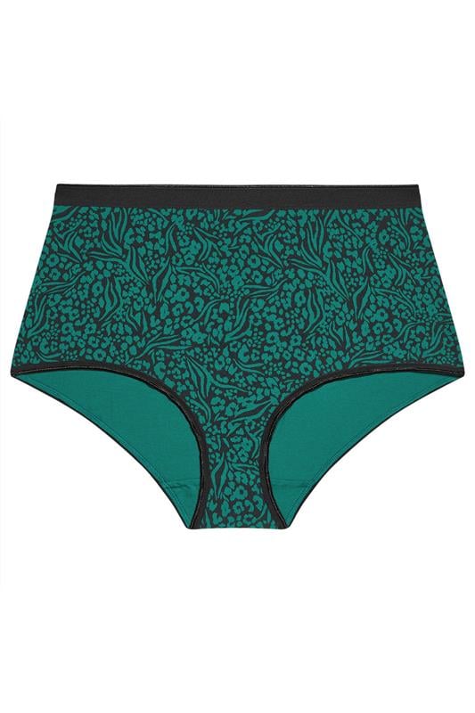 YOURSET 5 PACK Plus Size Teal Green Animal Print Full Briefs | Yours Clothing 7