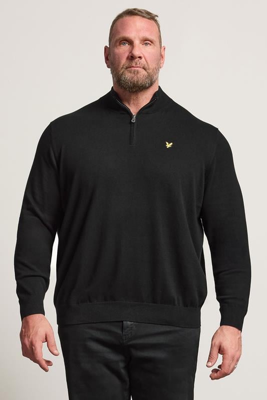  LYLE & SCOTT Big & Tall Black Quarter Zip Jumper