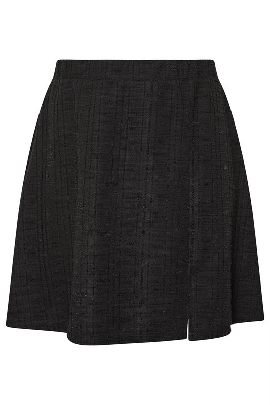 YOURS Plus Size Black Boucle Mini Skirt | Yours Clothing 6