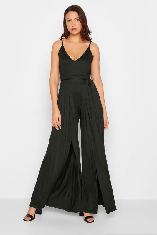 LTS Tall Women's Black Strappy Split Leg Jumpsuit | Long Tall Sally 1