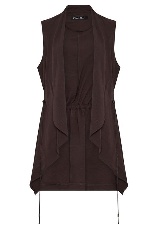 EVANS Plus Size Brown Waterfall Waistcoat | Evans 5