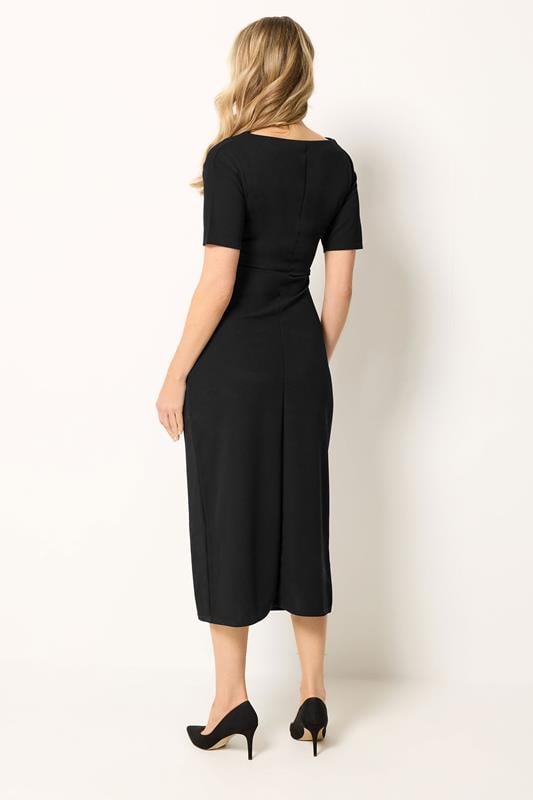 LTS Tall Women's Black Ruched Detail Midi Dress | Long Tall Sally 2