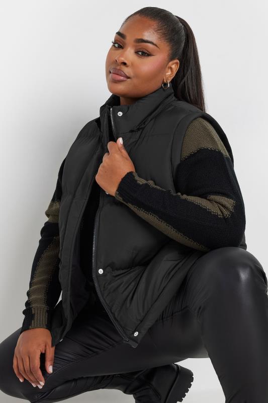 YOURS Curve Black 5-In-1 Padded Longline Puffer Coat | Yours Clothing 6