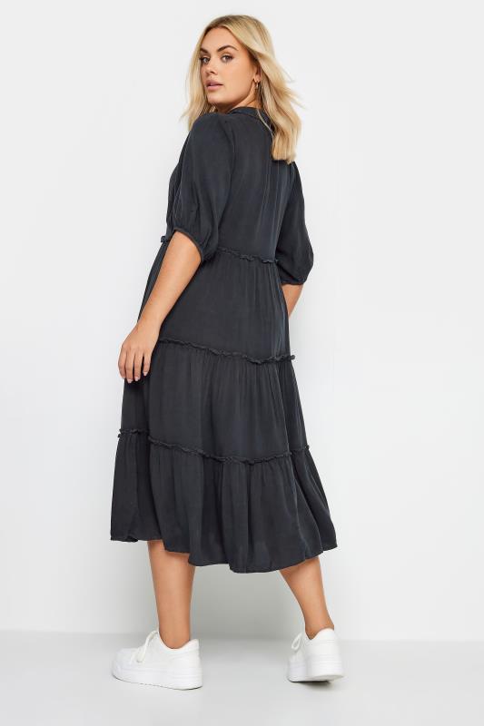 YOURS Plus Size Charcoal Grey Midi Shirt Dress | Yours Clothing 3